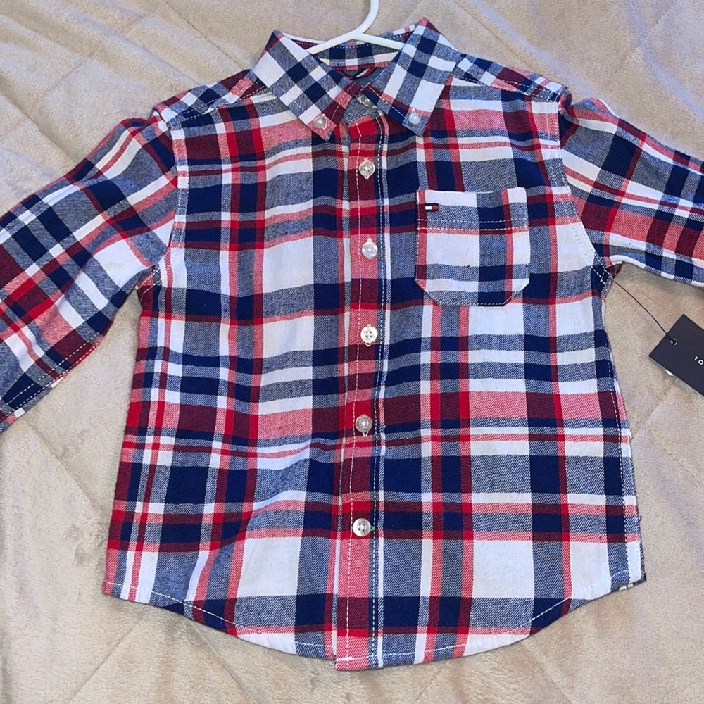 Tommy Hilfiger Plaid Cotton Flannel Button Down Shirt